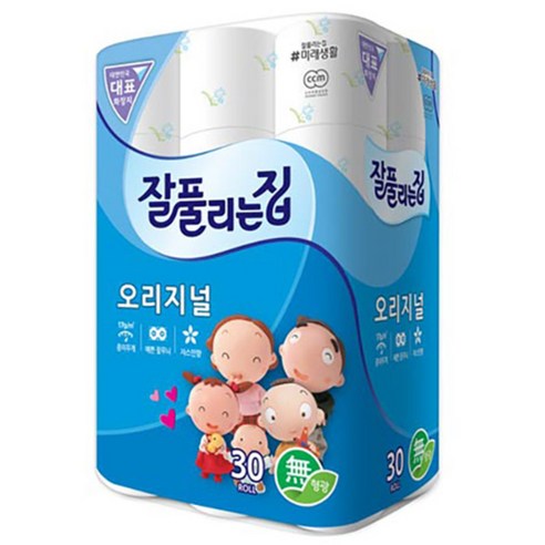 잘풀리는집 오리지널 2겹 화장지 35m, 30롤, 1개