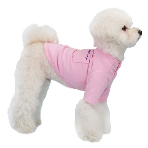 윙키뉴욕 데일리 포켓 강아지 티셔츠, LIGHT PINK