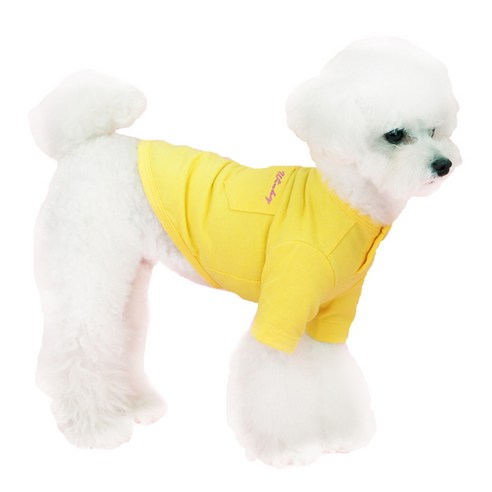 윙키뉴욕 데일리 포켓 강아지 티셔츠, YELLOW