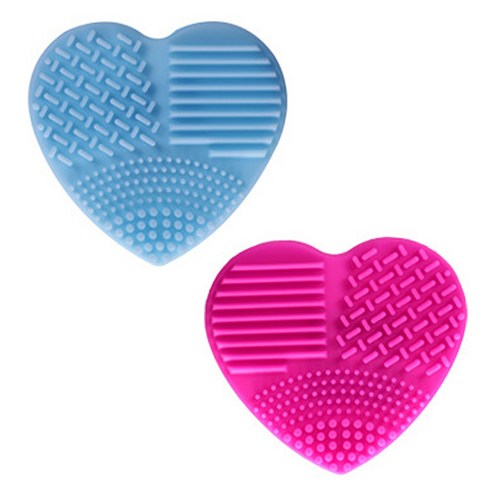 리버그린 하트 브러쉬 세척판, 핫핑크, 블루, 2개입