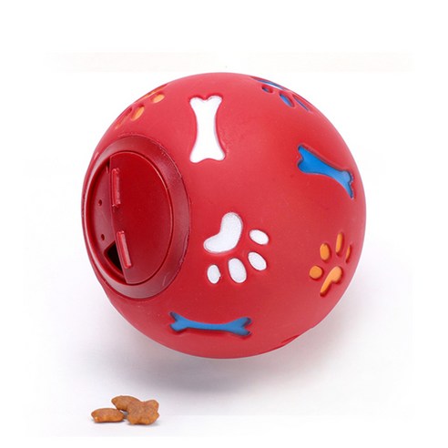 블럭마트 반려동물 자동 고무 볼 식기 7.5 cm, 레드, 1개