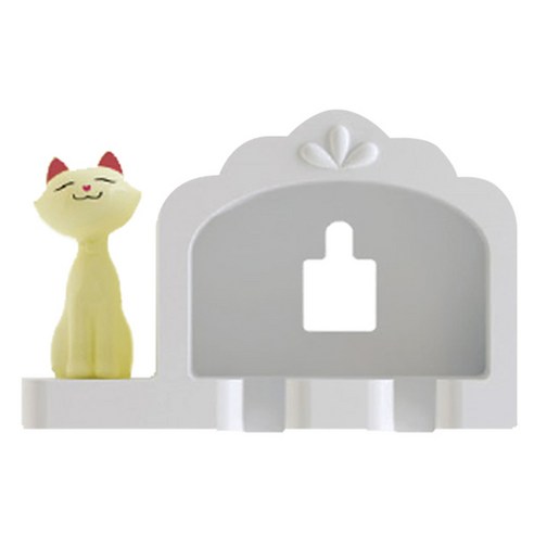 리버그린 러블리 흡착칫솔걸이, 화이트 (옐로우고양이), 1개