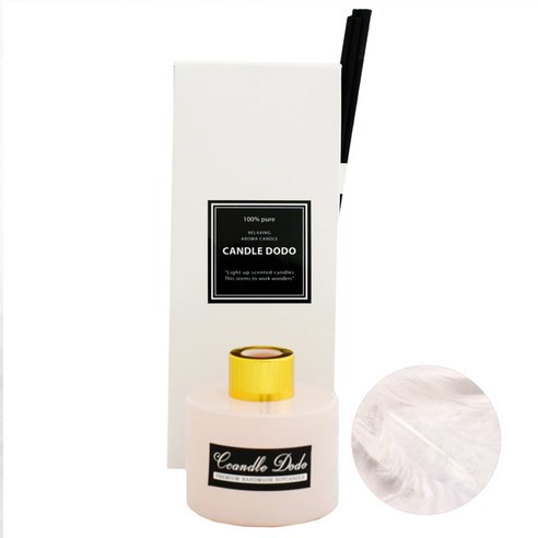 캔들도도 천연아로마 컬러라운드 연핑크 디퓨저 100ml, 화이트머스크