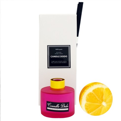 캔들도도 천연아로마 컬러라운드 핫핑크 디퓨저 100ml, 레몬