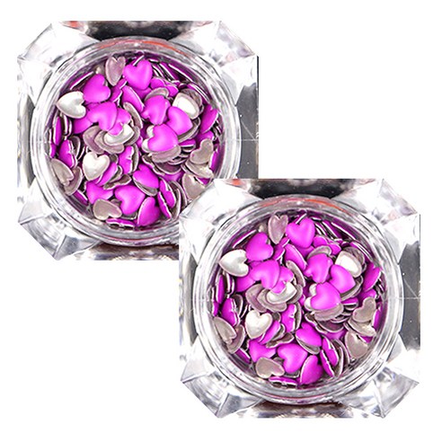 이코디 하트스터드 글리터 4mm, 퍼플, 2개입