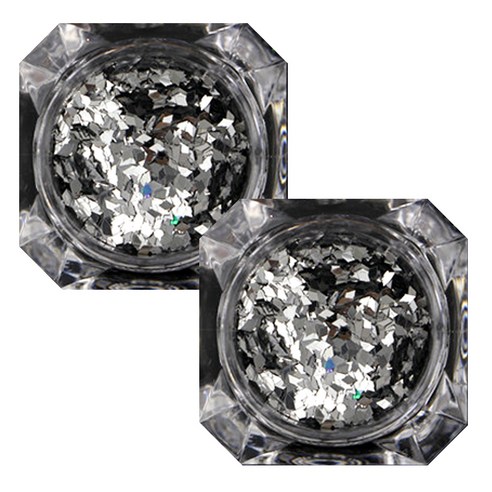 이코디 다이아몬드 네일글리터 1mm, 실버, 2개입
