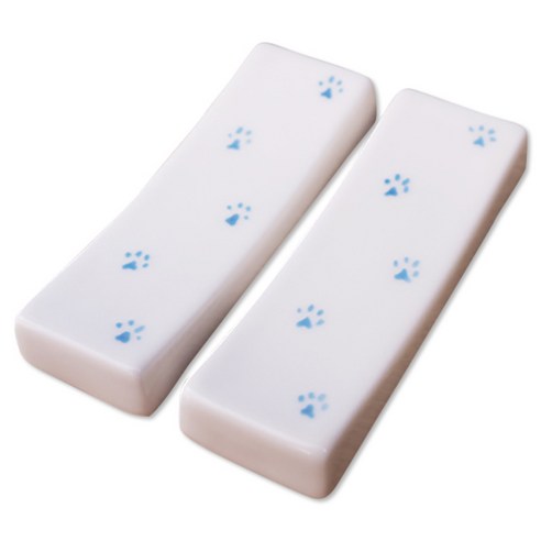 부뚜막고양이 야옹이 발바닥 수저받침, 스카이, 2개입