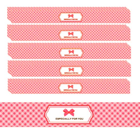 도나앤데코 체크디자인 띠지 25p, 레드, 1개
