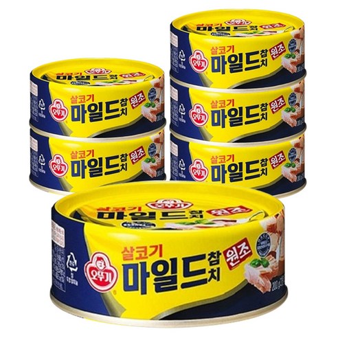 오뚜기 살코기 마일드 참치, 200g, 6개입