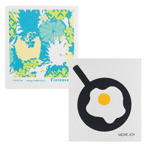 쿠 핀란드 행주 2p 세트, NO.1062 칵테일(그린) + 오믈렛