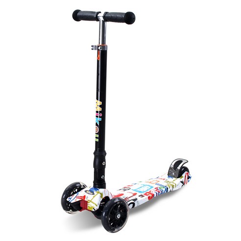미코우 아동용 접이식 발광 킥보드, 그라피티, 1개