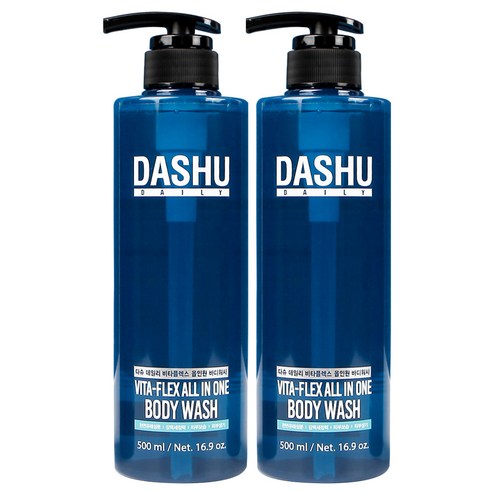 다슈 데일리 비타플렉스 남성용 올인원 바디워시, 500ml, 2개
