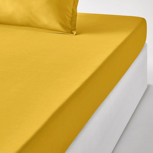 라흐두뜨 퍼케일면 단색 심플 매트리스 커버 F682722, yellow