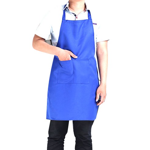리빙팝 2포켓 심플컬러 앞치마, 블루, 1개