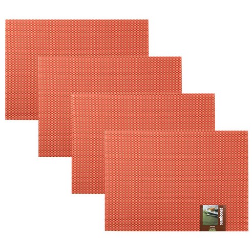 삼보넷 식탁매트 4p, 핑크 오렌지, 42 x 33 cm