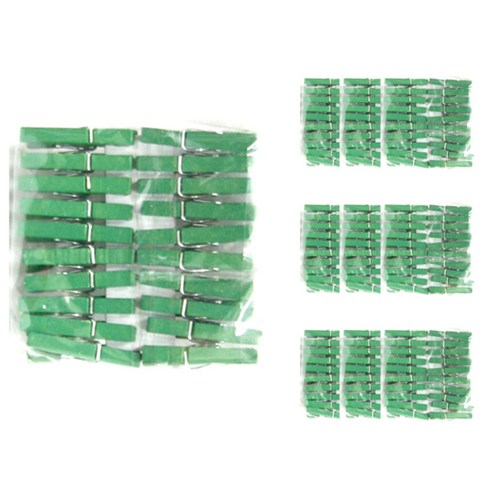 유니아트 1000 칼라 나무집게 소 (2.5cm) 20p, 초록, 10개입