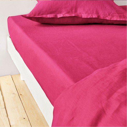 라흐두뜨 린넨 단색 매트리스 커버 F682757, framboise