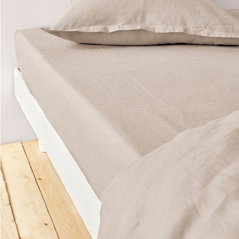 라흐두뜨 린넨 단색 매트리스 커버 F682757, natural beige