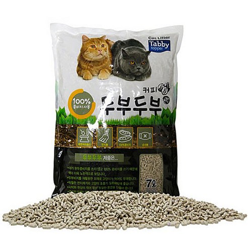 테비토퍼 두부두부 고양이 모래 커피, 7L, 1개