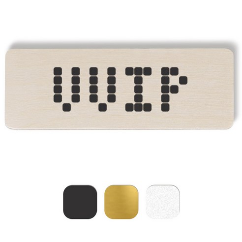 1AM 픽셀도어사인 직사각 + 5mm 픽셀 스티커 3p, 진회색, 금색, 반사