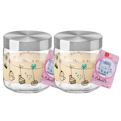 보르미올리 기아라 케잌&코 유리저장병 골드, 750ml, 2개입