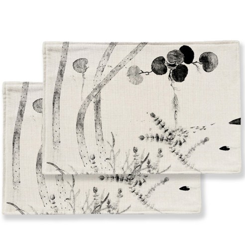 이코디 로터스 테이블 매트 2p, H, 44 x 28 cm, 2개
