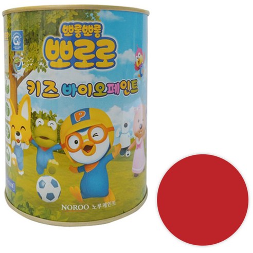 노루페인트 뽀로로 키즈 바이오 페인트, 뚜뚜빨강, 0.9L, 1개