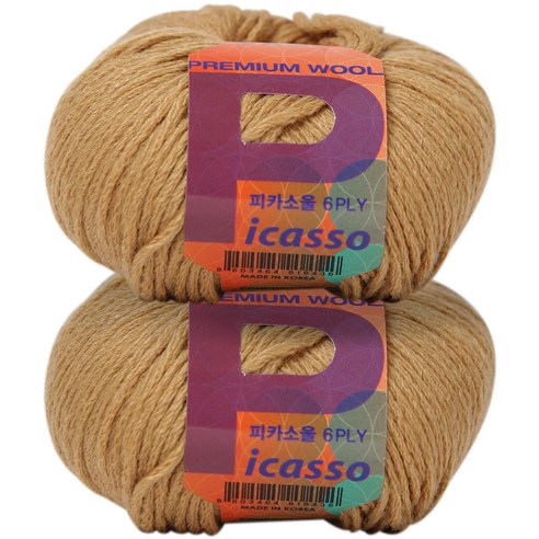 피카소 울 6PLY 뜨개실 2p, 9 (베이지)