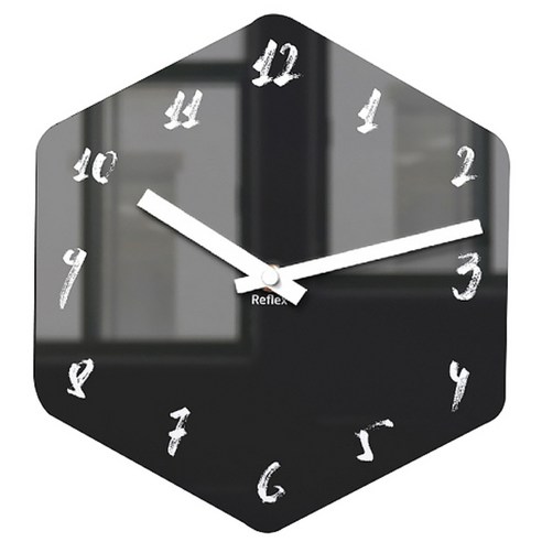 리플렉스 모던6각 캘리 무소음 벽시계 CA12, 블랙 (CA12BK)