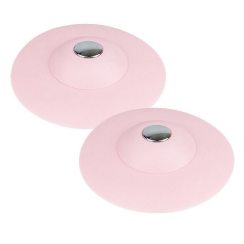 아리코 원터치 싱크대 배수구 필터마개, 핑크, 2개입