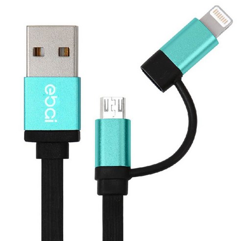 이바이 2in1 젠더형 USB 케이블 WC-07, WC-07(민트), 1개
