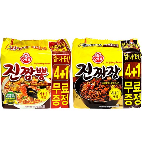 오뚜기 진짬뽕 5p + 진짜장 5p 130g, 10개
