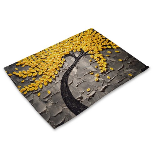 이코디 입체감 플라워 테이블 매트 B, D, 42 x 32 cm