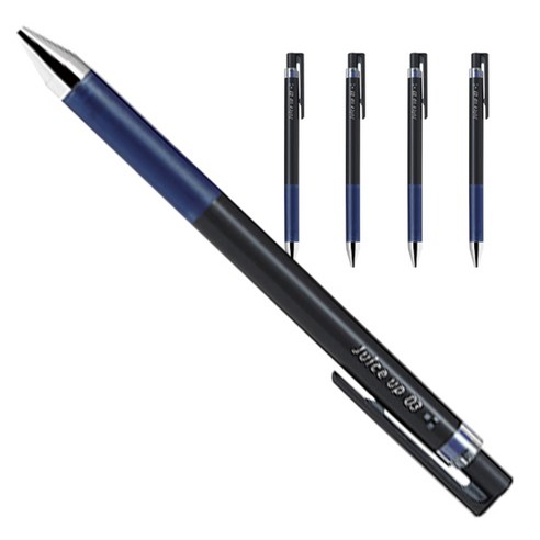 파이롯트 쥬스업 젤잉크 중성 노크펜 0.3mm, 블루블랙, 5개입