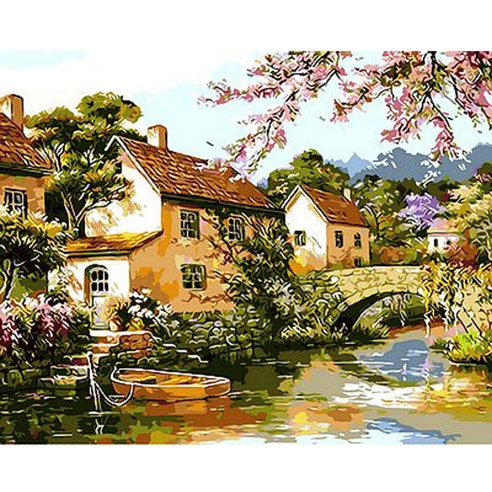 지인데코 DIY 명화그리기 세트 40 x 50cm, 조용한마을