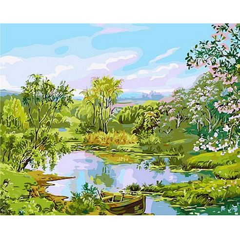 지인데코 DIY 명화그리기 세트 40 x 50cm, 저수지