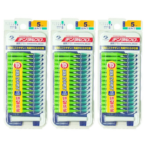 잭스 덴탈프로 I형 치간칫솔 L, 15개입, 3개