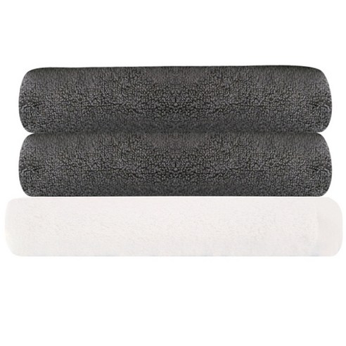 송월타월 호텔타월 코마사 30수 170g 2p + 모던바스타월, 호텔타월 (진회색), 바스타월 (하얀색), 1세트
