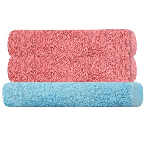 송월타월 피안느타월 40수 170g 2p + 모던바스타월, 피안느타월 (연자주), 바스타월 (하늘), 1세트