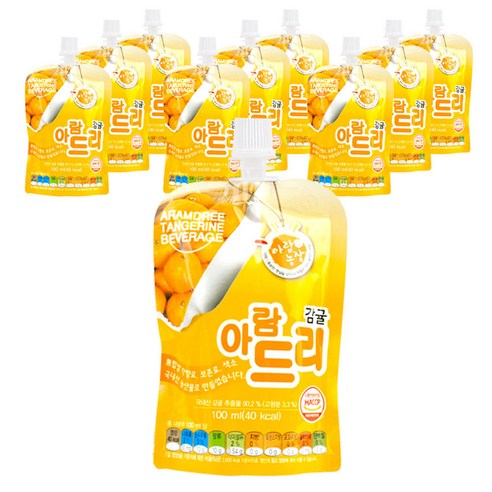 아람농장 아람드리 감귤주스, 100ml, 10개입