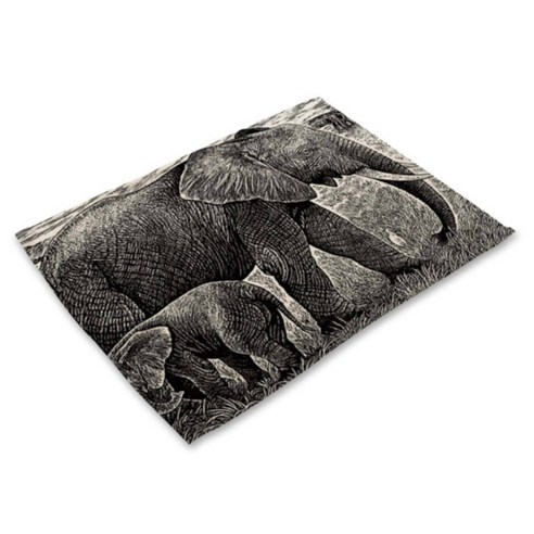 비케이 코끼리 식탁매트, 2, 가로 42cm x 세로 32cm