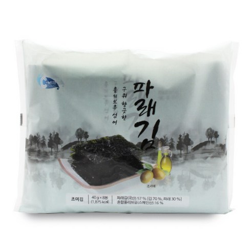 예맛 올리브유 섞어 구워 향긋한 파래김, 40g, 8개