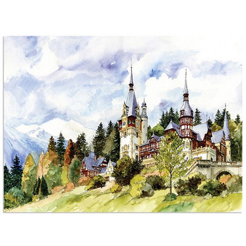 로엠디자인 실리콘 식탁매트, 풍경, 가로 385mm x 세로 285mm x 두께 1mm