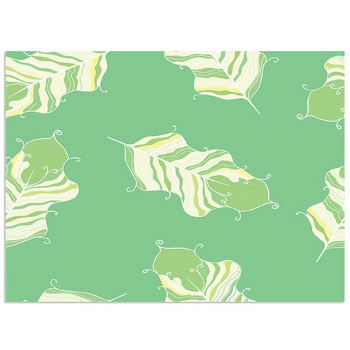 로엠디자인 실리콘 식탁매트, 깃털 연두, 가로 385mm x 세로 285mm x 두께 1mm