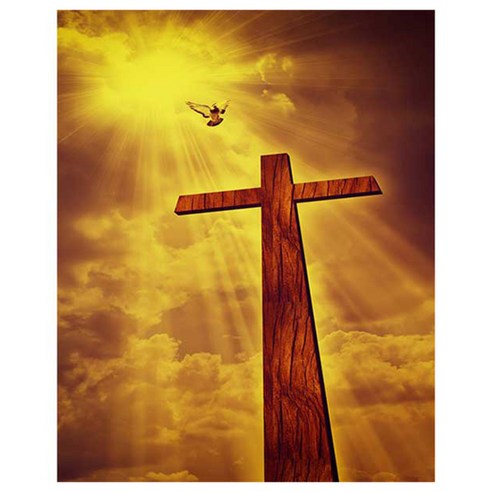 케이엠엘리 3D 구원의 십자가 보석십자수 DIY 세트 40 x 50 cm, 1세트
