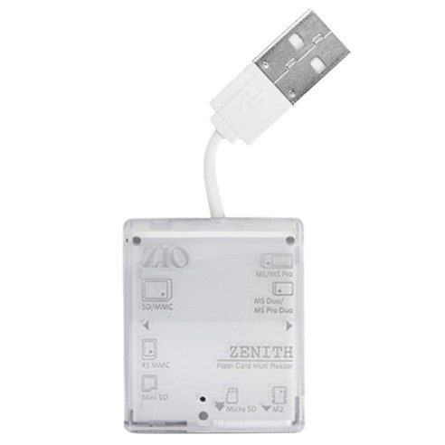 ZIO 45in1 외장형 멀티 카드리더기 ZIO-Zenith, 화이트, 1개
