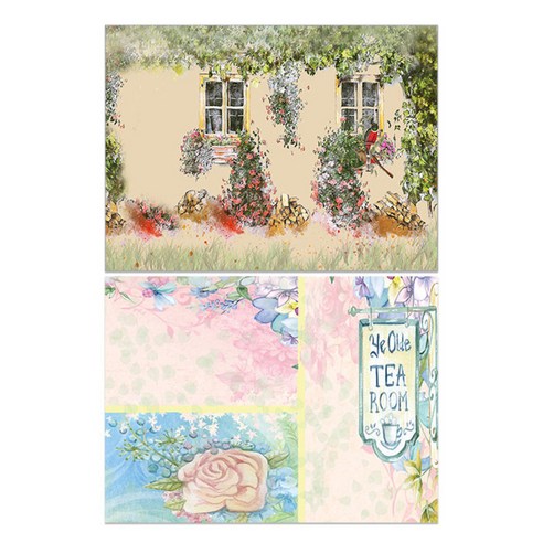 로엠디자인 실리콘 식탁매트 2p 가든, 가든, 티타임, 385 x 285 mm