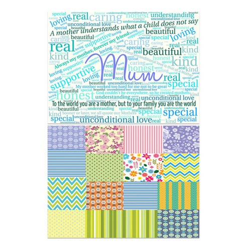 로엠디자인 실리콘 식탁매트 2p mom, mom, 조화, 385 x 285 mm