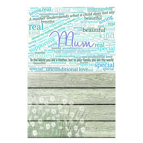 로엠디자인 실리콘 식탁매트 2p mom, mom, 플라워빈티지, 385 x 285 mm