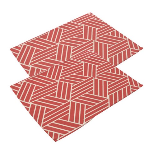 핑크망고 패턴 키친 테이블매트 2p, M, 42 x 32 cm